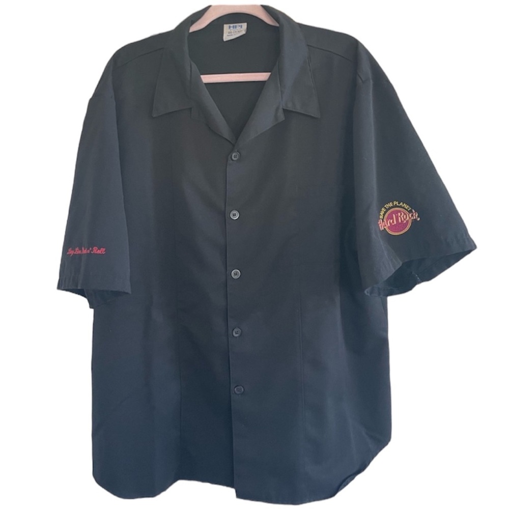 Hard Rock Cafe | 50’s Rockabilly short sleeve logo button up shirt size …